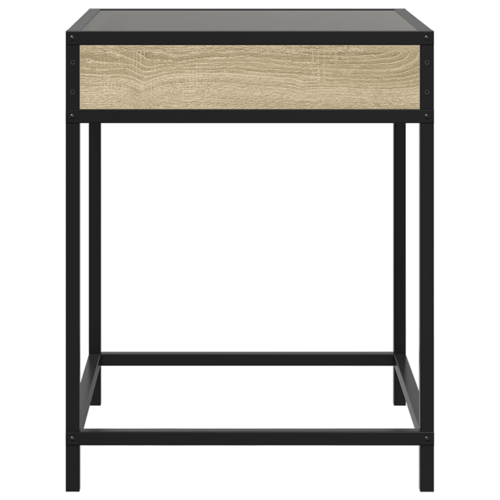 vidaXL Bedside Table with Infinity LED Sonoma Oak 40x40x51 cm 6