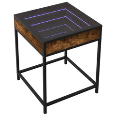 vidaXL Bedside Table with Infinity LED Smoked Oak 40x40x51 cm 3