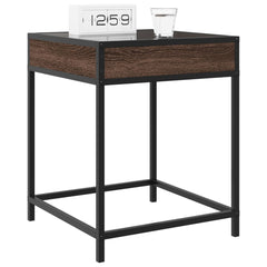 vidaXL Bedside Table with Infinity LED Brown Oak 40x40x51 cm 5