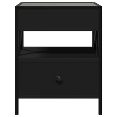 vidaXL Bedside Table with Infinity LED Black 40x40x51 cm 6