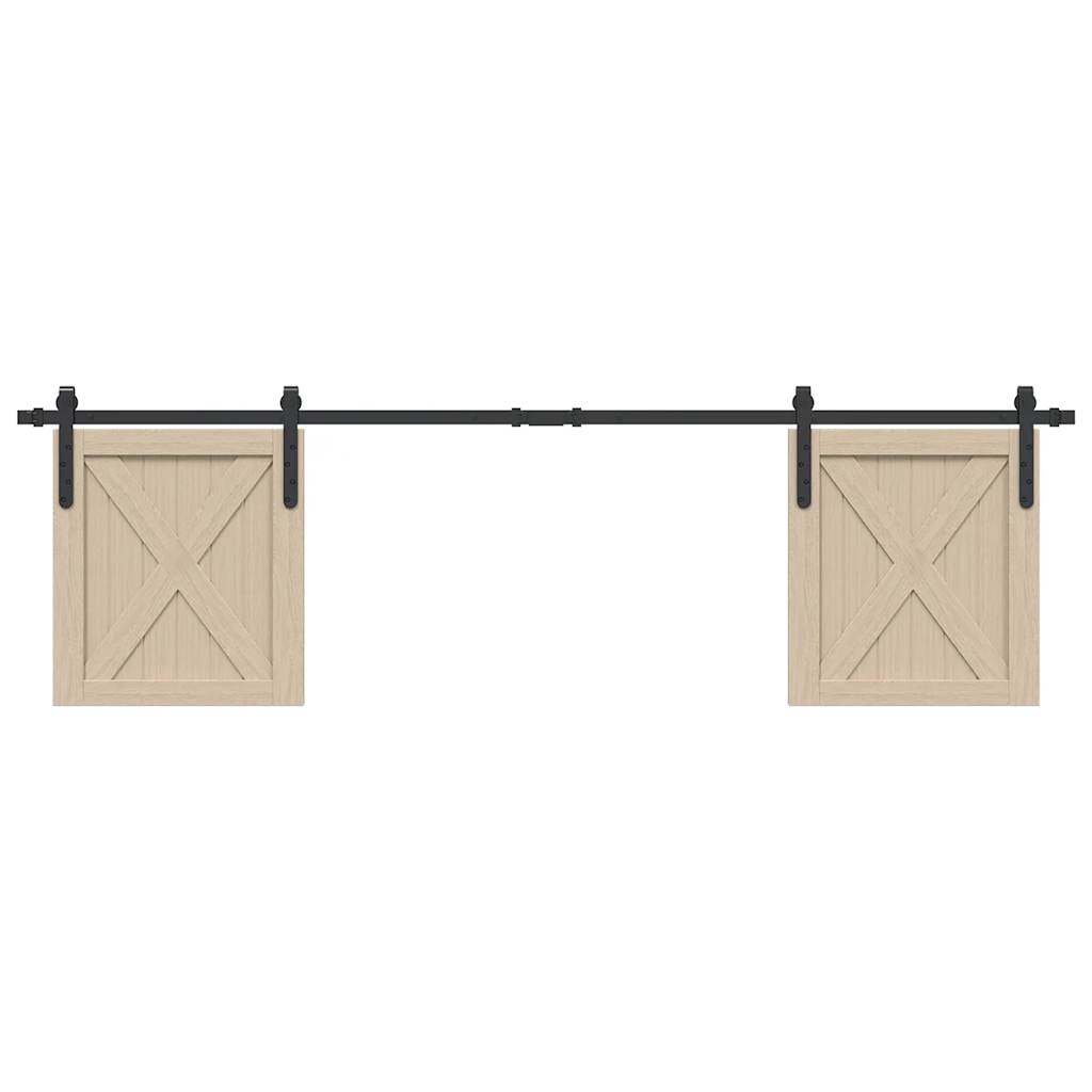 vidaXL Sliding Cabinet Door Kit 183 cm Carbon Steel 1