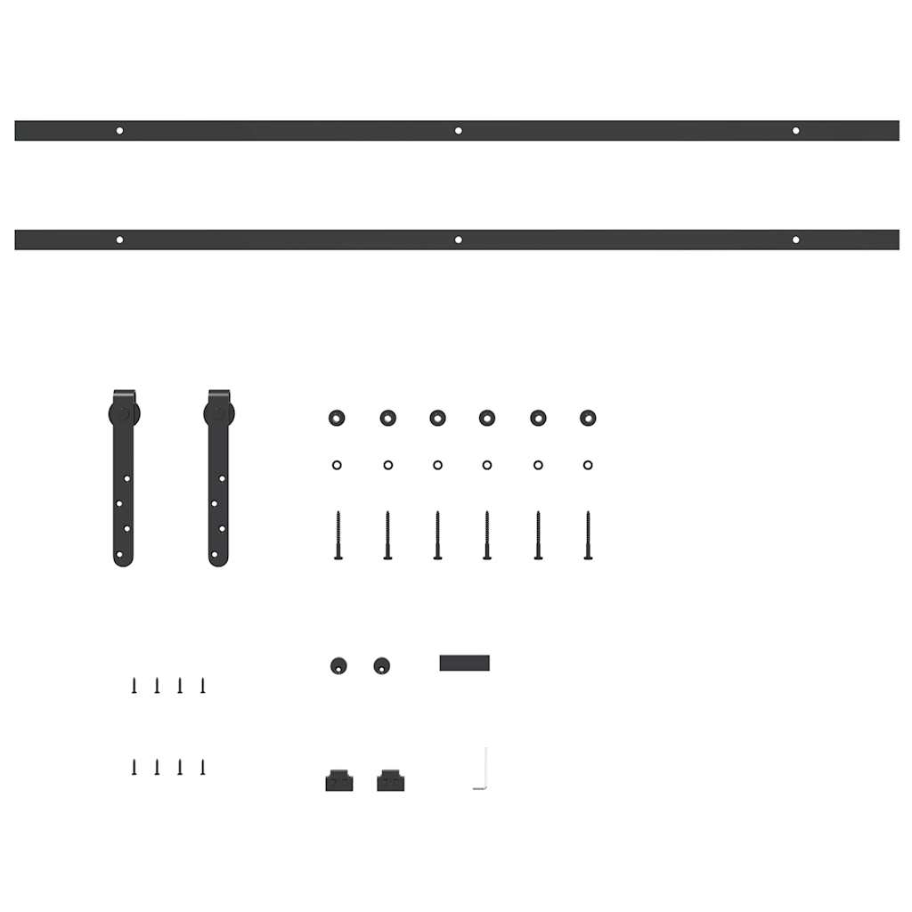 vidaXL Sliding Cabinet Door Kit 213 cm Carbon Steel 4