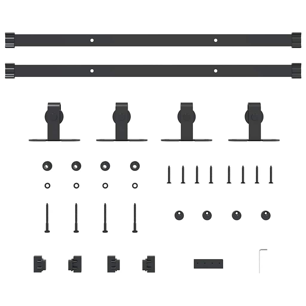 vidaXL Sliding Cabinet Door Kit 122 cm Carbon Steel 4