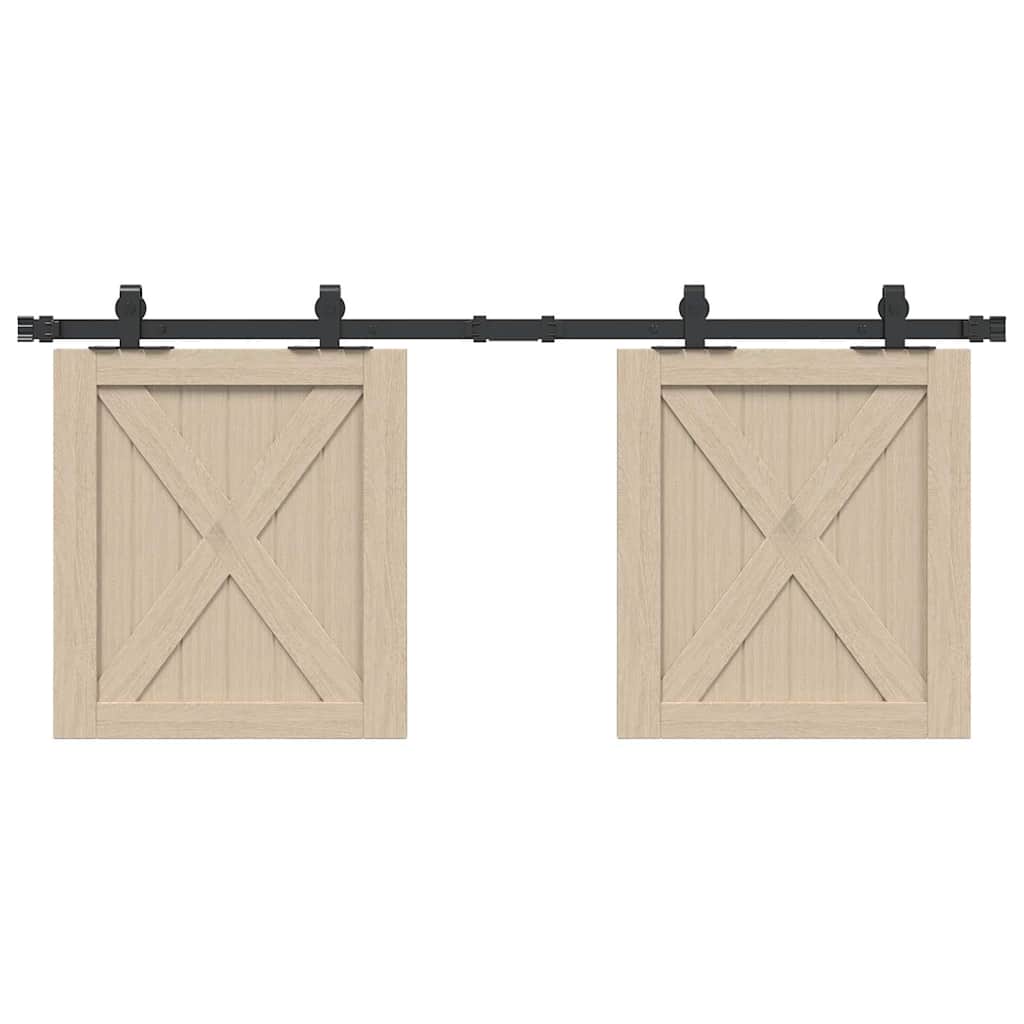 vidaXL Sliding Cabinet Door Kit 122 cm Carbon Steel 1