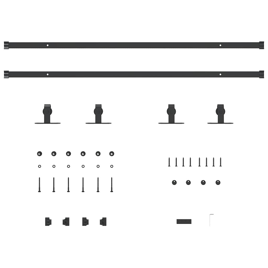 vidaXL Sliding Cabinet Door Kit 213 cm Carbon Steel 4