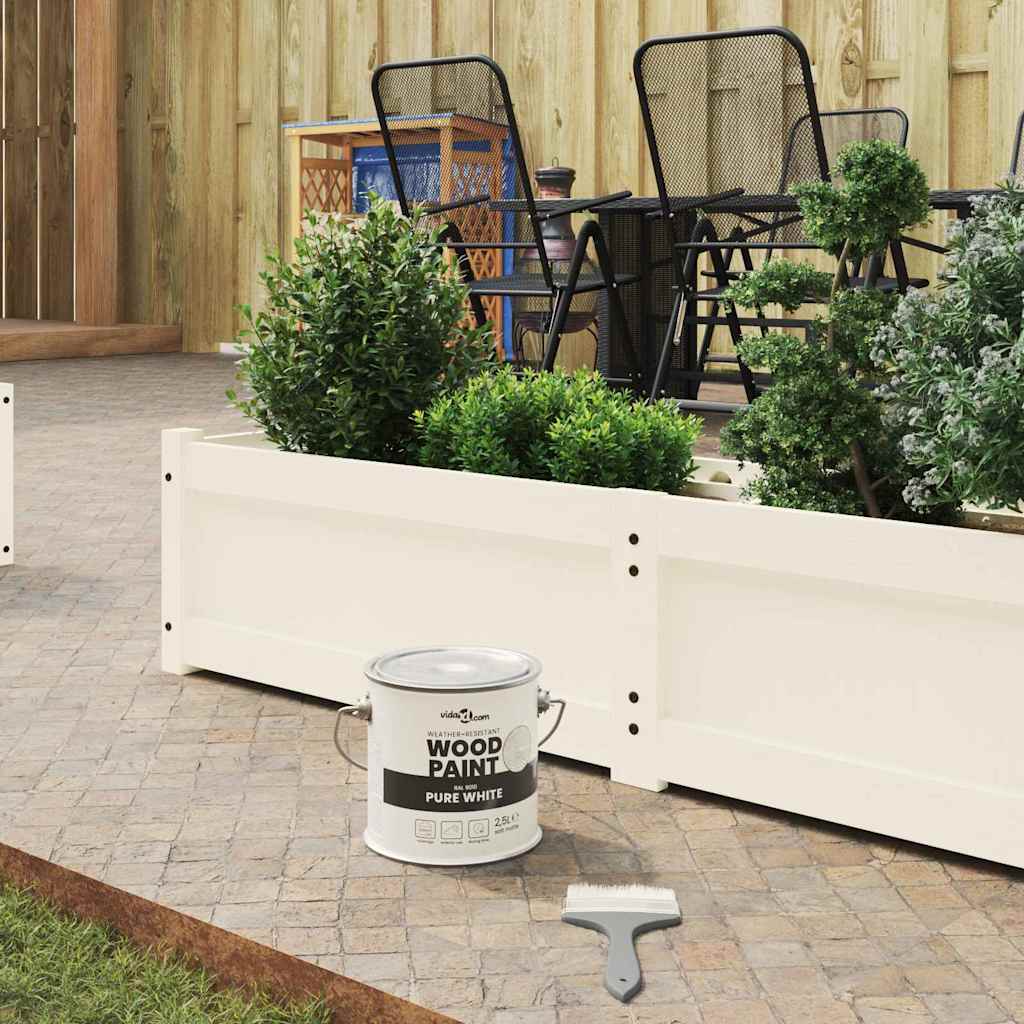 vidaXL Wood Paint White 2.5 L Wall Print 4