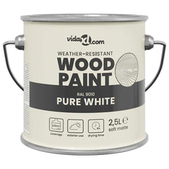 vidaXL Wood Paint White 2.5 L Wall Print 2