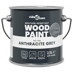 vidaXL Wood Paint Grey 2.5 L Wall Print 2