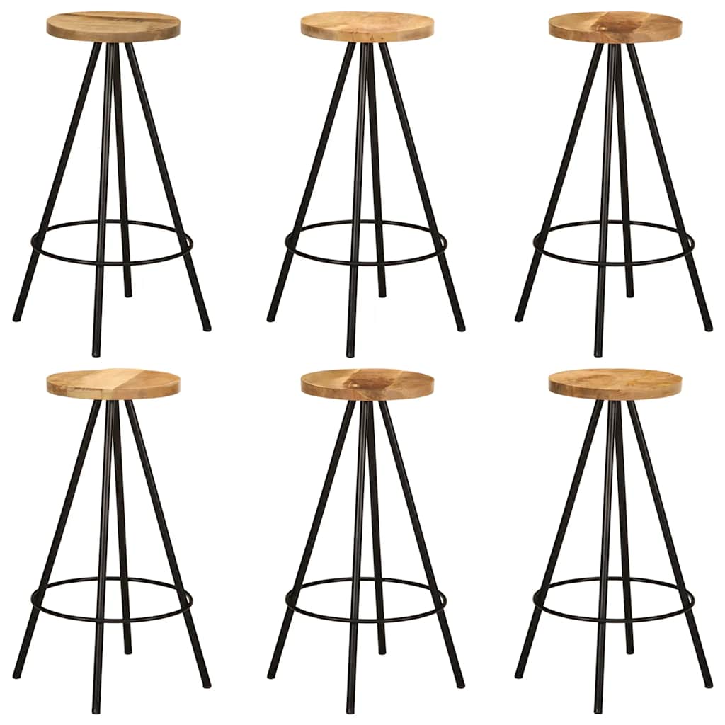 vidaXL 7 Piece Bar Set Solid Wood Mango 4