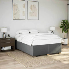 Bed Frame without Mattress Single Fabric Dark grey 4FT6 Double