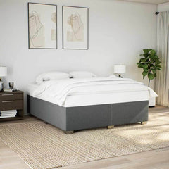 Bed Frame without Mattress Single Fabric Dark grey 6FT Super King Size