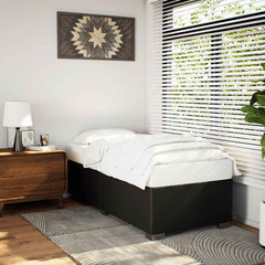Bed Frame without Mattress Black Single Faux Leather 3FT Single