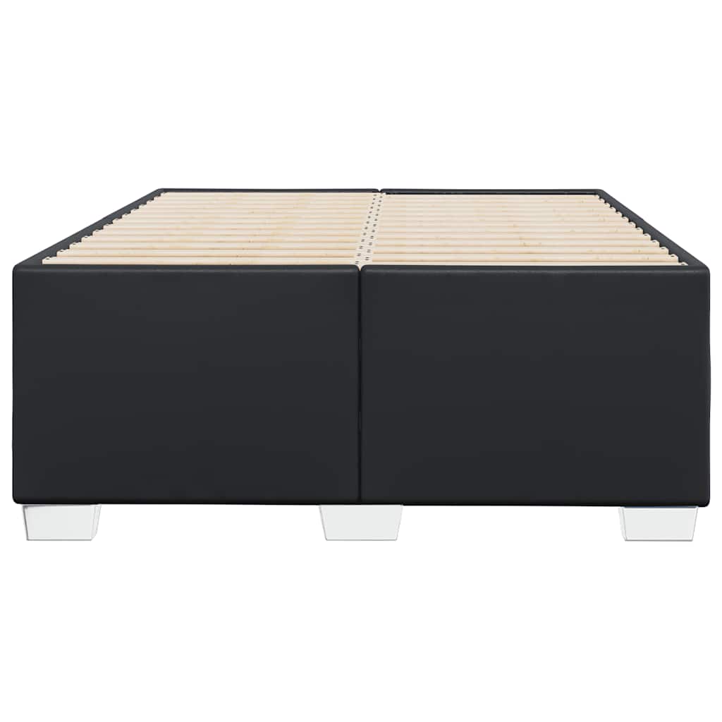 Bed Frame without Mattress Black Single Faux Leather 4FT6 Double