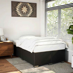Bed Frame without Mattress Black Single Faux Leather 4FT6 Double
