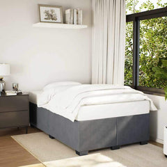 Bed Frame without Mattress Single Velvet Dark grey 4FT6 Double