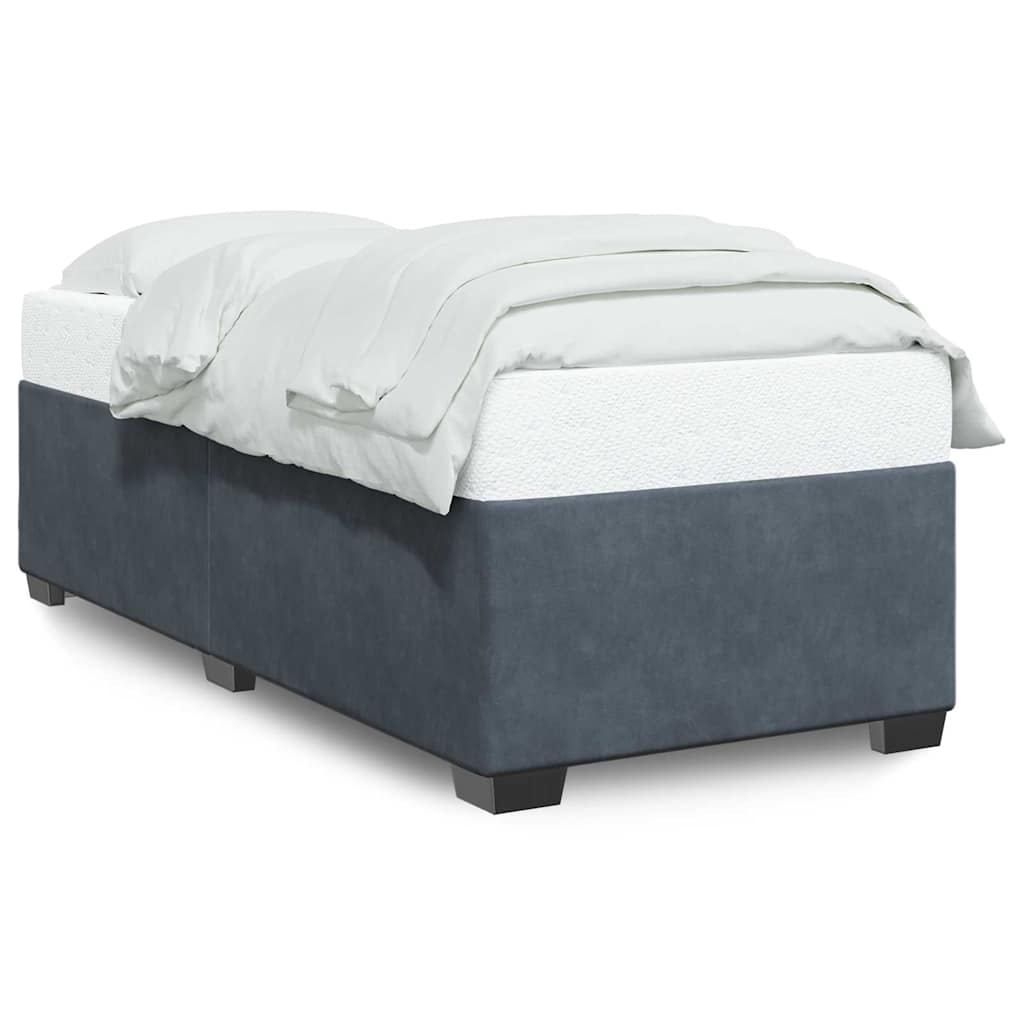 Bed Frame without Mattress Single Velvet Dark grey