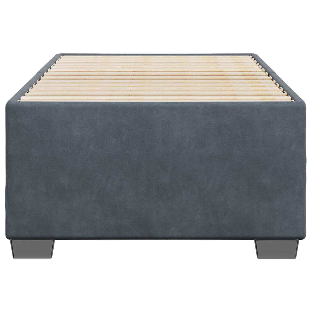 Bed Frame without Mattress Single Velvet Dark grey