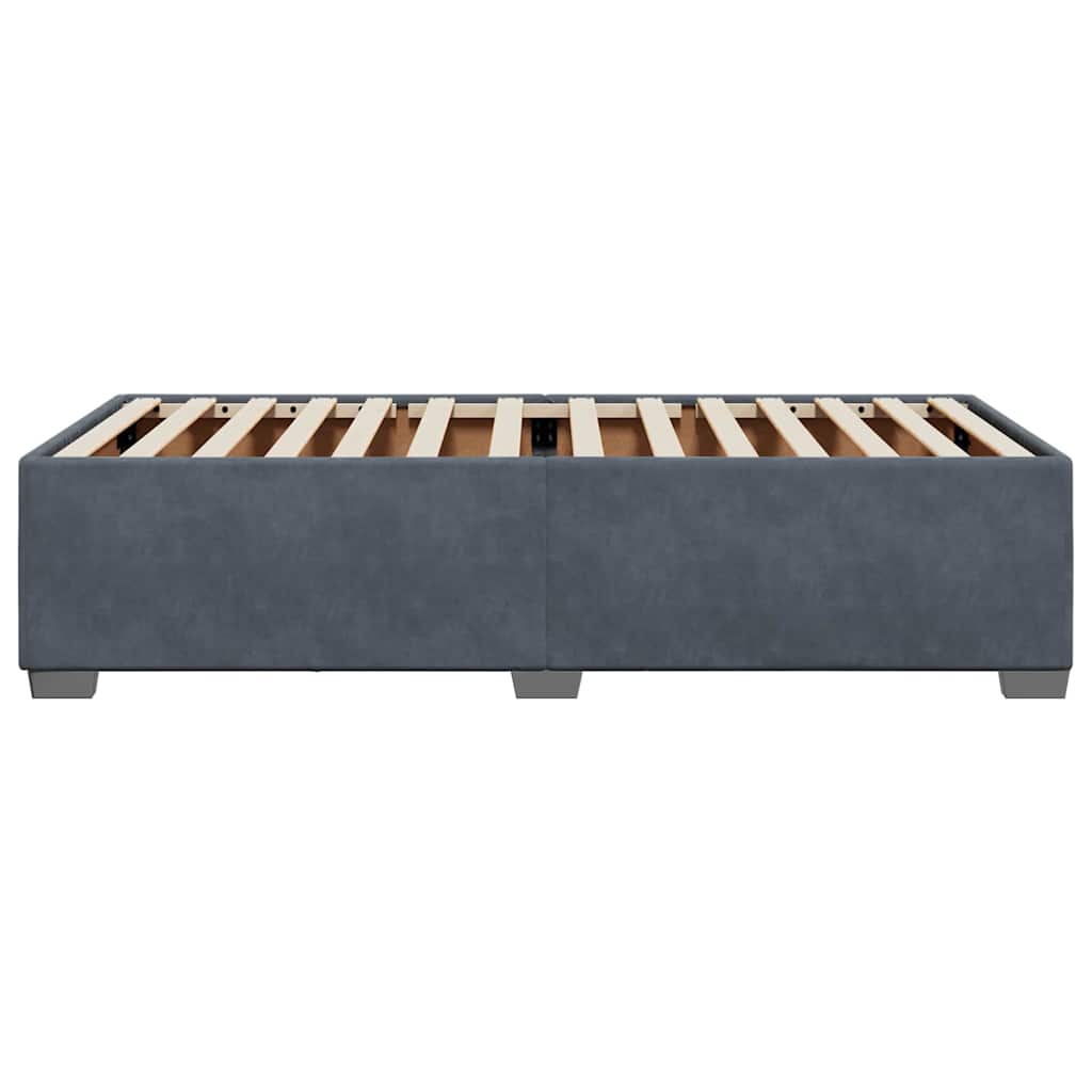 Bed Frame without Mattress Single Velvet Dark grey