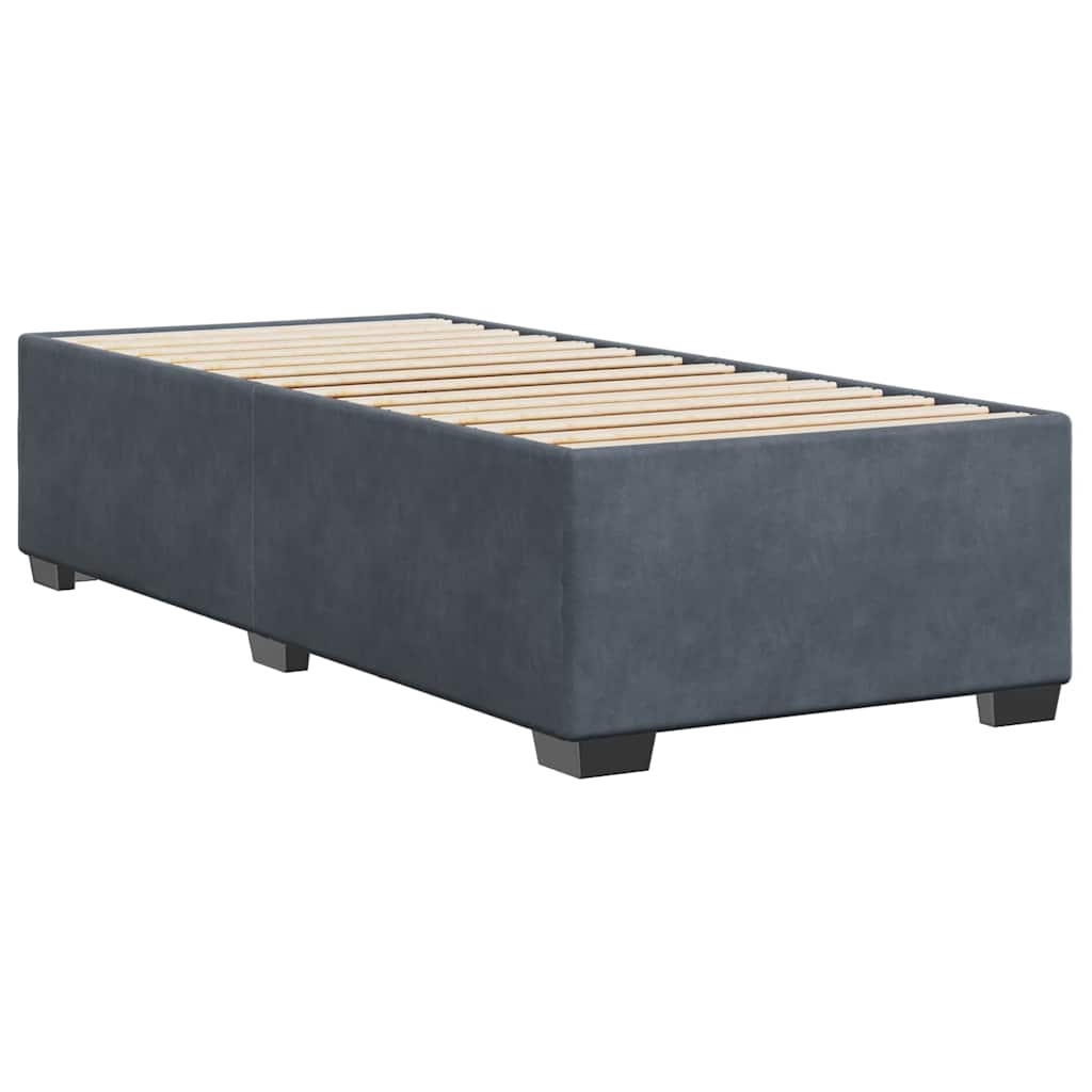Bed Frame without Mattress Single Velvet Dark grey