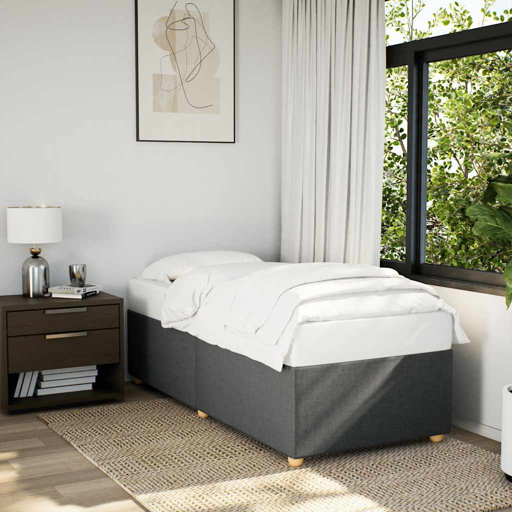 Bed Frame without Mattress Single Fabric Dark grey 3FT Single