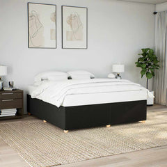 Bed Frame without Mattress Single Fabric Black 6FT Super King Size