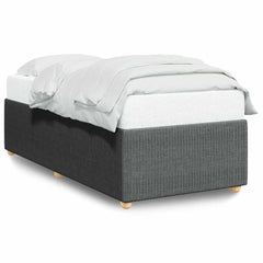 Bed Frame without Mattress Fabric Dark grey Single