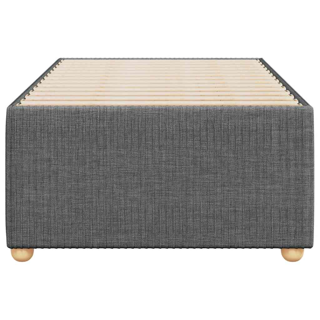 Bed Frame without Mattress Fabric Dark grey Single