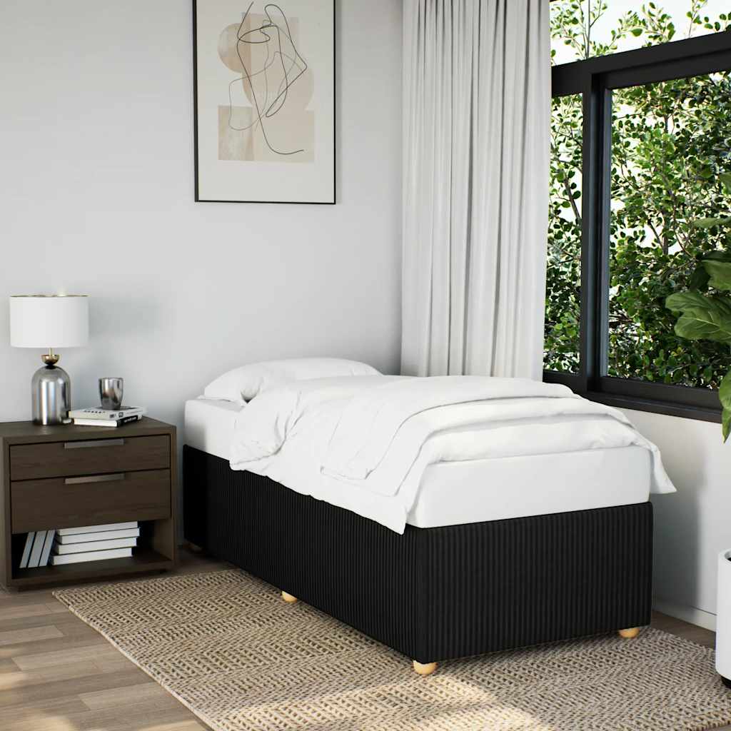 Bed Frame without Mattress Fabric Black Single
