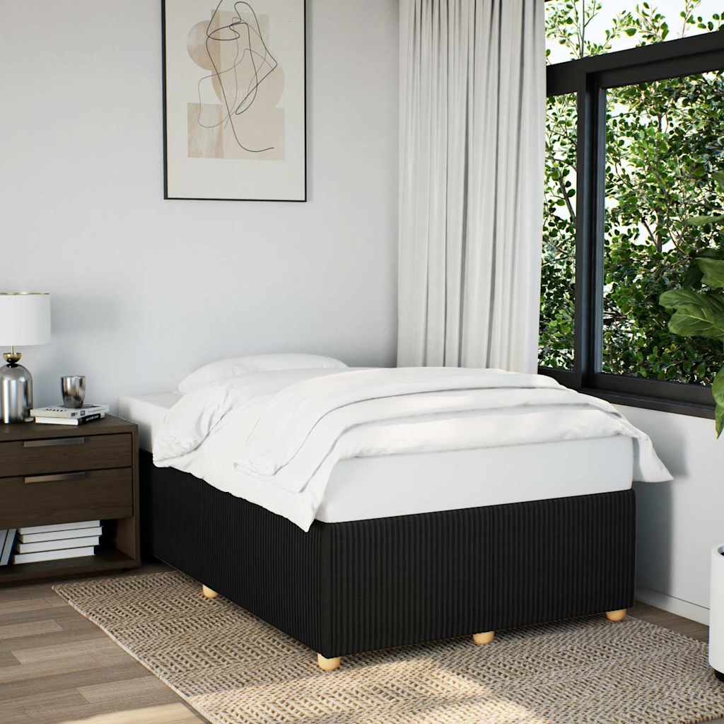 Bed Frame without Mattress Fabric Black 4FT6 Double