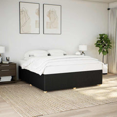Bed Frame without Mattress Fabric Black 6FT Super King Size