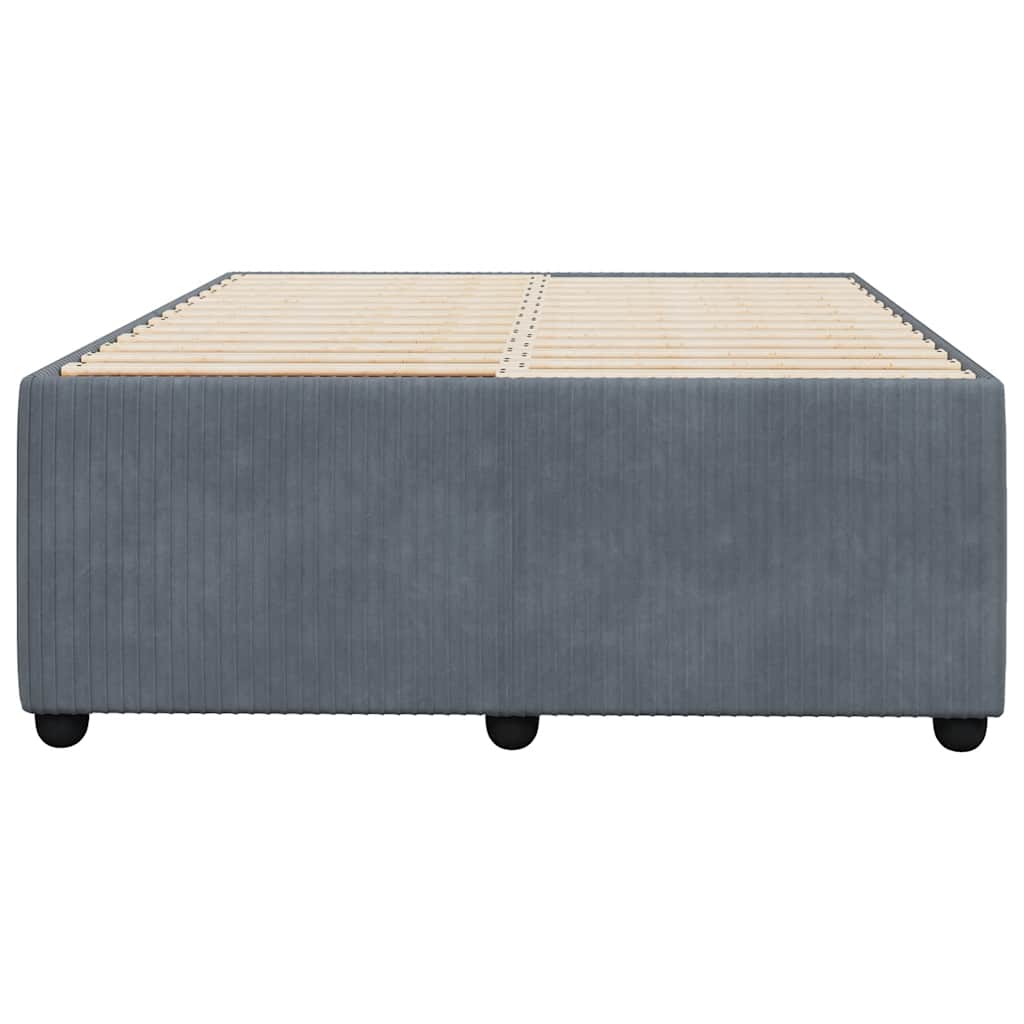 Bed Frame without Mattress Velvet Dark grey 4FT6 Double