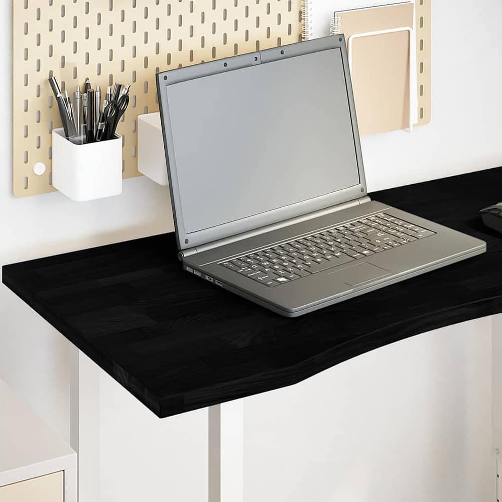 Desk Top 80x50x2.5 cm Solid Wood Oak Rectangular Dark Brown 100 cm 50 cm