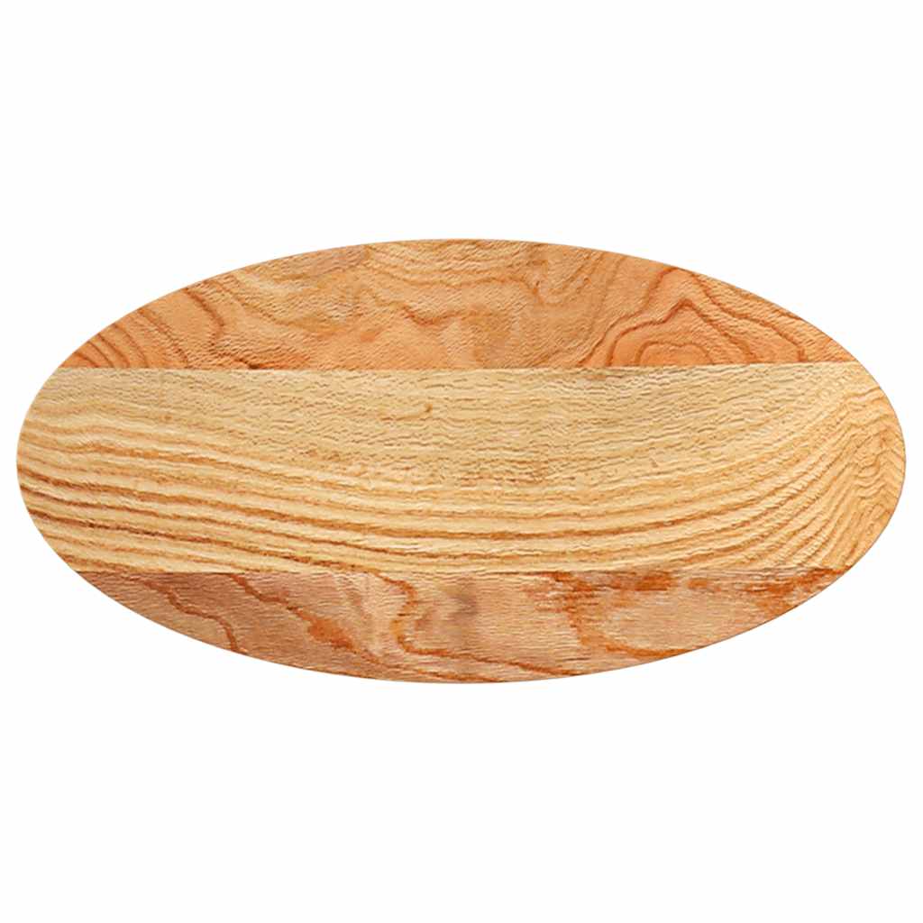vidaXL Table Top Light Brown 80x40x2 cm Solid Wood Oak Oval 2