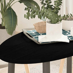 vidaXL Table Top Dark Brown 100x50x2 cm Solid Wood Oak Oval 1