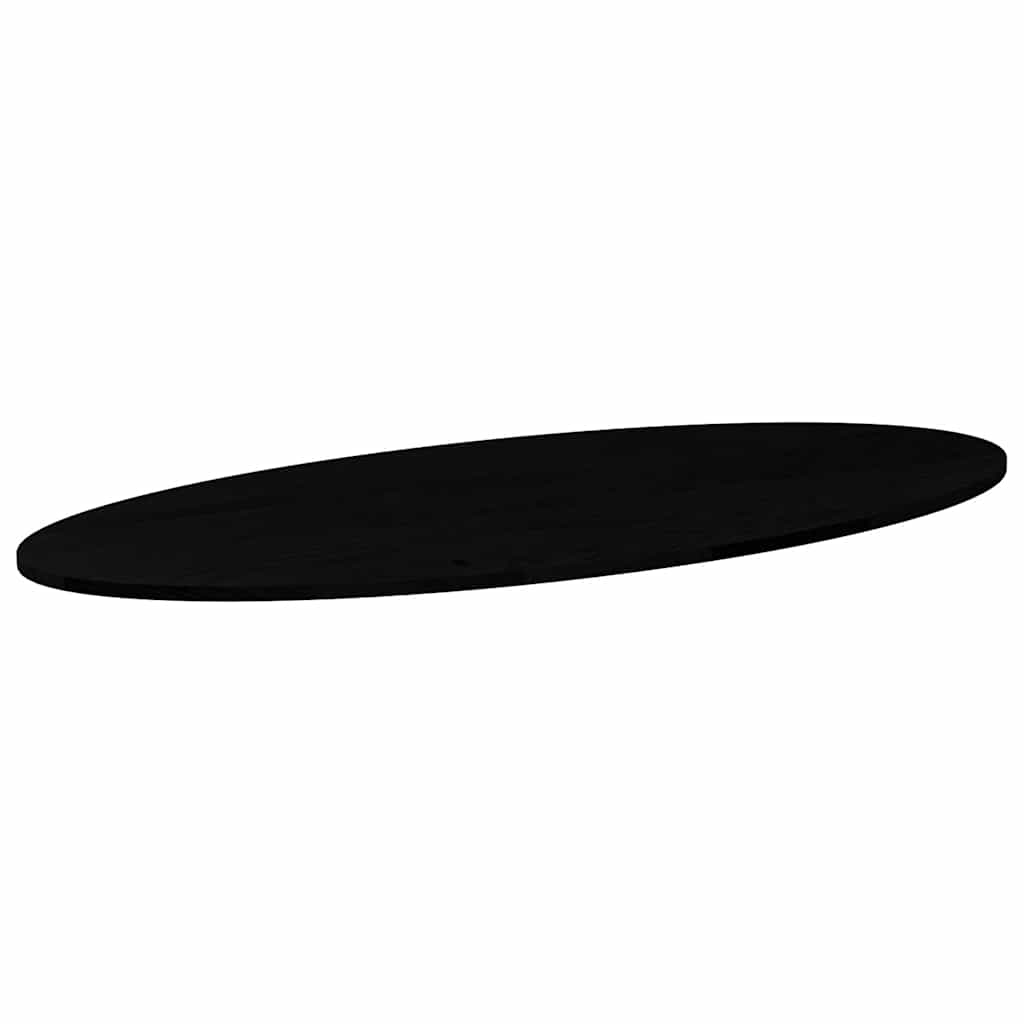 vidaXL Table Top Dark Brown 140x60x2 cm Solid Wood Oak Oval 4