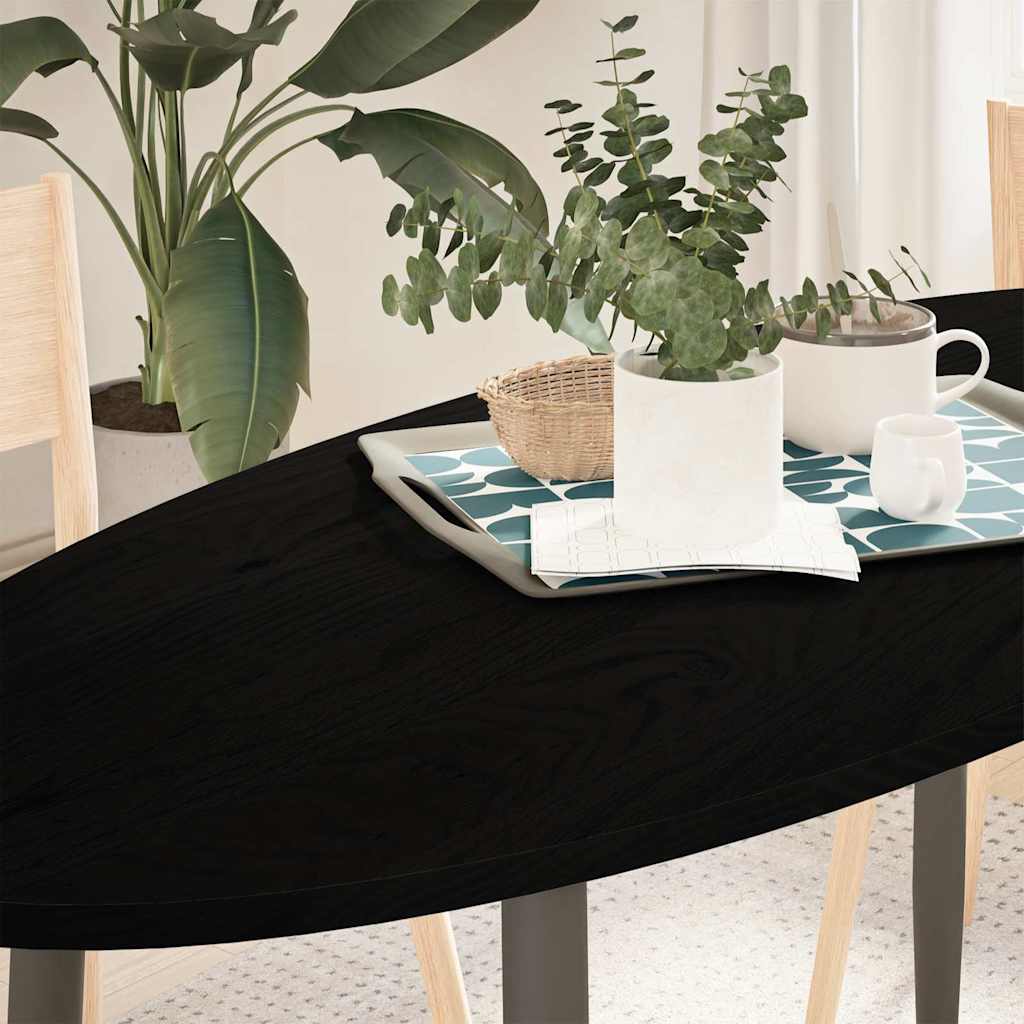 vidaXL Table Top Dark Brown 140x60x2 cm Solid Wood Oak Oval 1