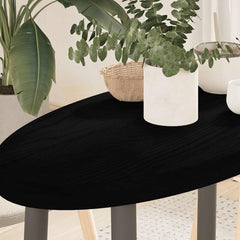 vidaXL Table Top Dark Brown 80x40x4 cm Solid Wood Oak Oval 1