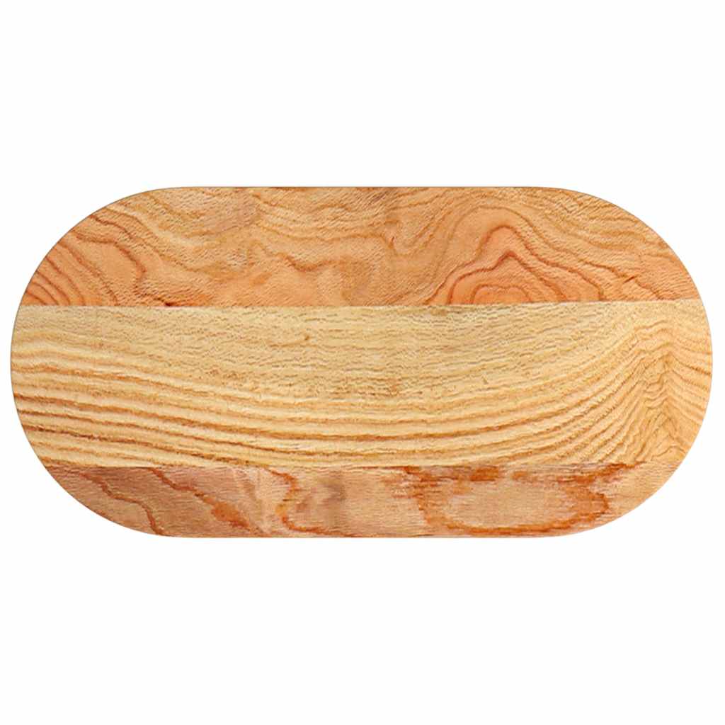 vidaXL Table Top Light Brown 80x40x2 cm Solid Wood Oak Oval 2