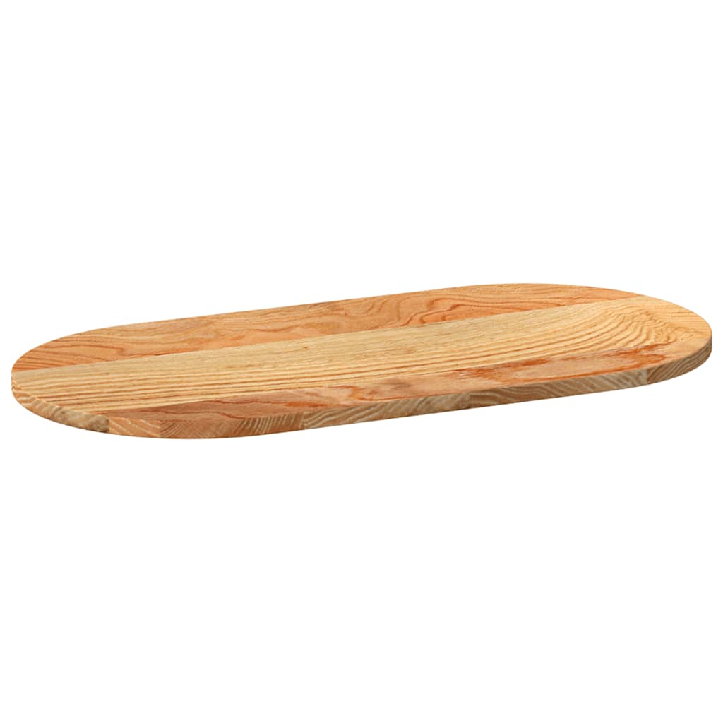 vidaXL Table Top Light Brown 80x40x2 cm Solid Wood Oak Oval 4