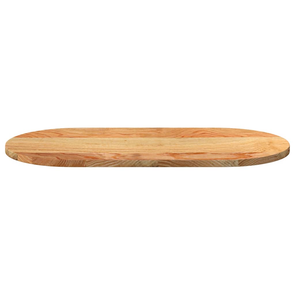vidaXL Table Top Light Brown 80x40x2 cm Solid Wood Oak Oval 5