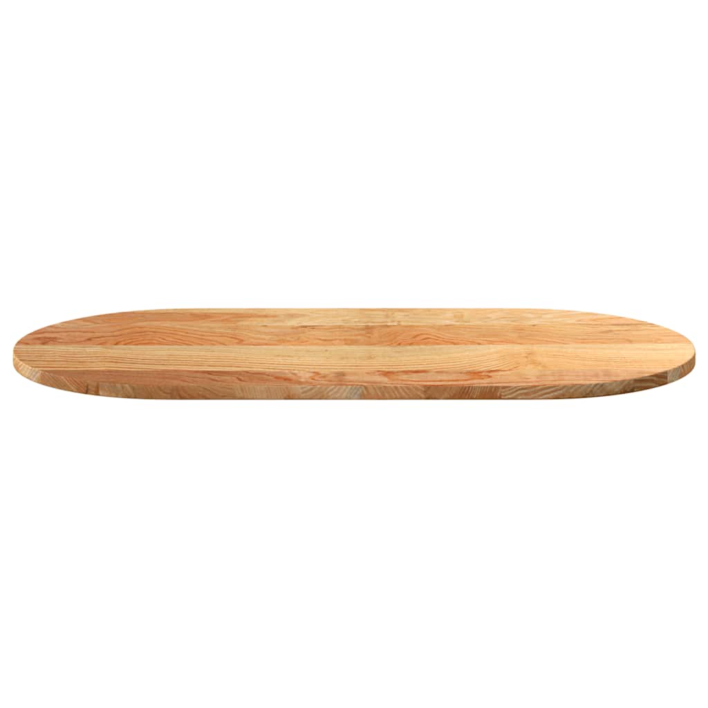 vidaXL Table Top Light Brown 100x50x2 cm Solid Wood Oak Oval 5