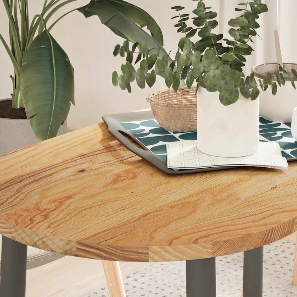vidaXL Table Top Light Brown 100x50x2 cm Solid Wood Oak Oval 1