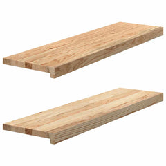 vidaXL Window Sills 2 pcs Untreated 90x25x2 cm Solid Wood Oak 1
