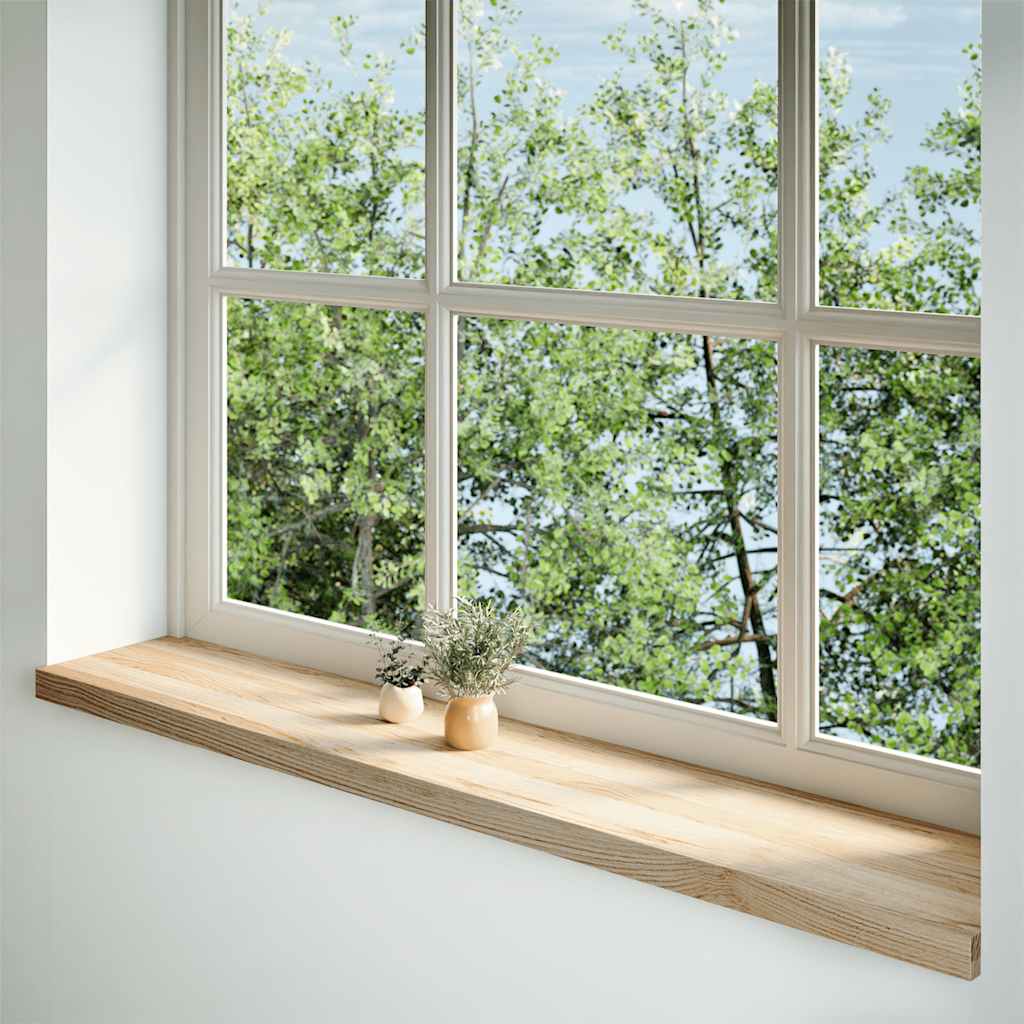 Window Sills 2 pcs Untreated Solid Wood Oak Natural