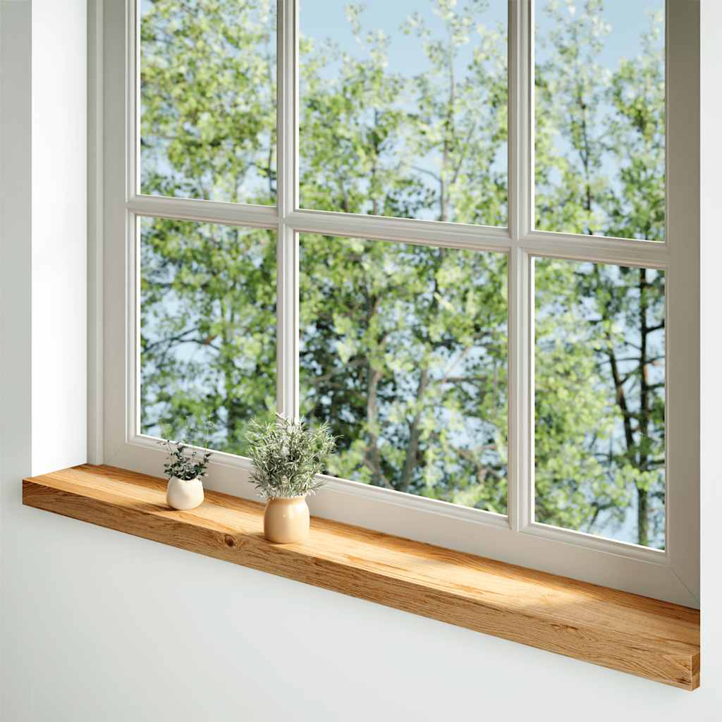 vidaXL Window Sills 2 pcs Solid Wood Oak Depth 15 cm Light Brown