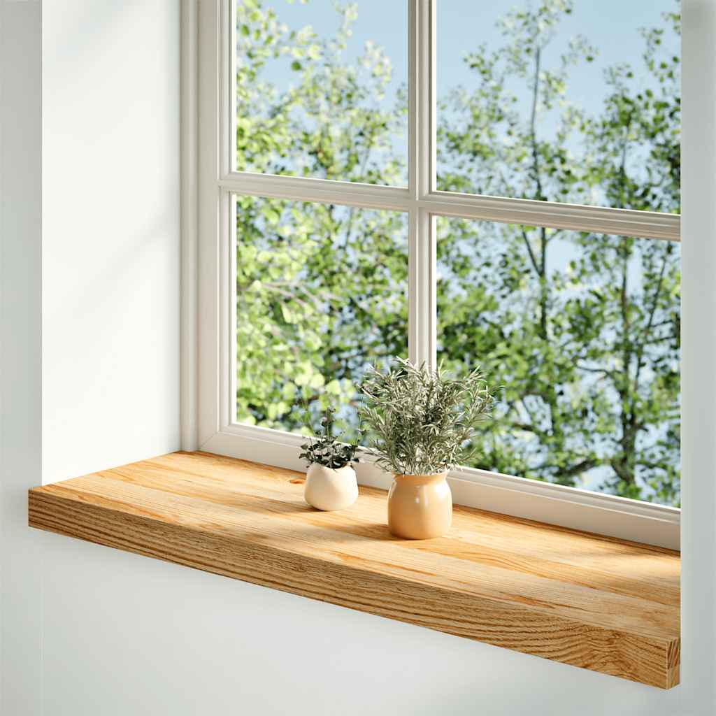 Window Sills 2 pcs Solid Wood Oak Depth 30 cm Light Brown 80 cm