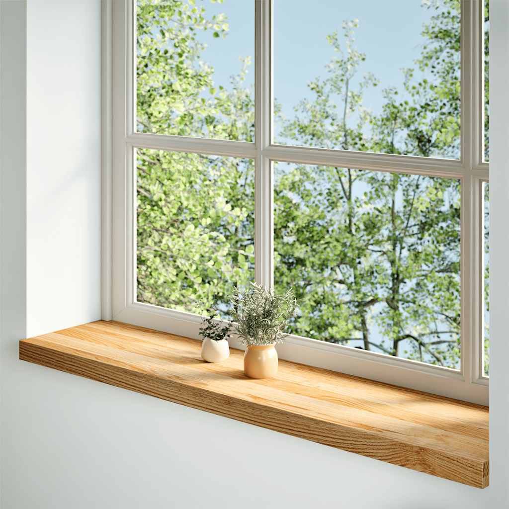 Window Sills 2 pcs Solid Wood Oak Depth 30 cm Light Brown 100 cm