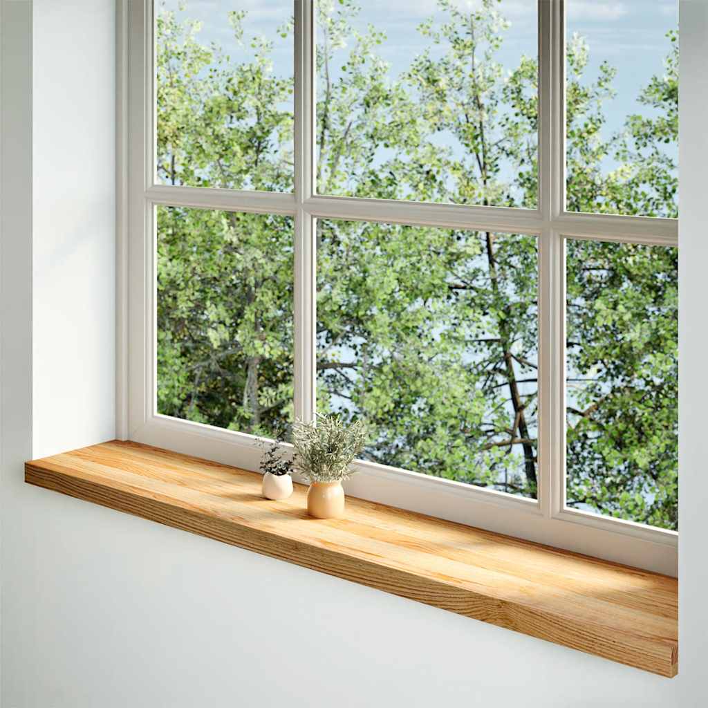 Window Sills 2 pcs Solid Wood Oak Depth 30 cm Light Brown 140 cm