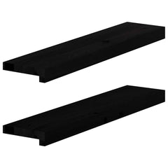 vidaXL Window Sills 2 pcs Brown Black 70x15x2 cm Solid Wood Oak 2