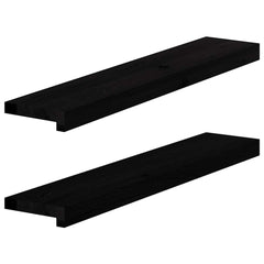 vidaXL Window Sills 2 pcs Brown Black 80x15x2 cm Solid Wood Oak 1